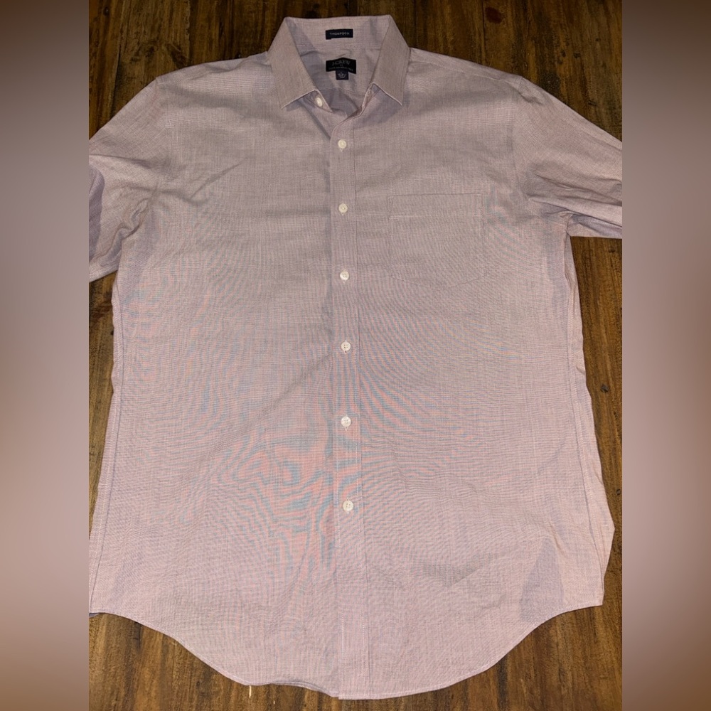 J. Crew Men’s Large Wrinkle Free Long Sleeve Button-Down Dress Shirt